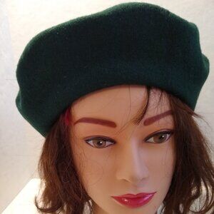 beret Basque 100% wool RN 58584 De Luxe dark green